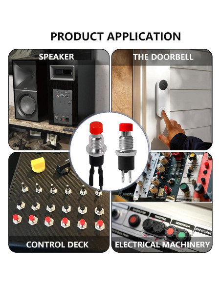 Interruptor de Botón Momentáneo VEXUNGA 12 Piezas 250V 1A