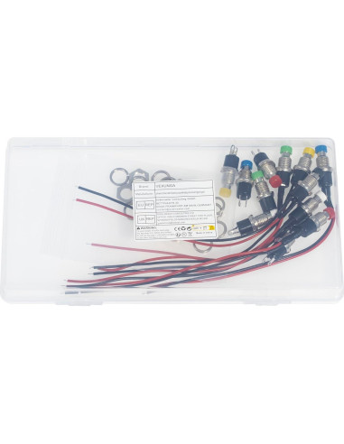 Interruptor de Botón Momentáneo VEXUNGA 12 Piezas 250V 1A