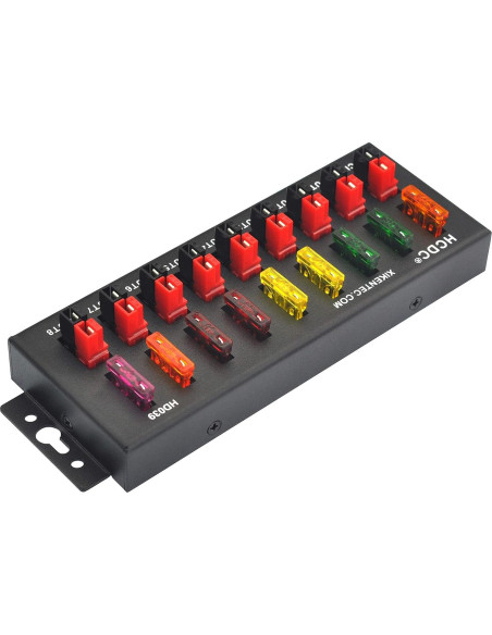 Módulo de Distribución HCDC 1 en 8 40A con LED y Fusibles