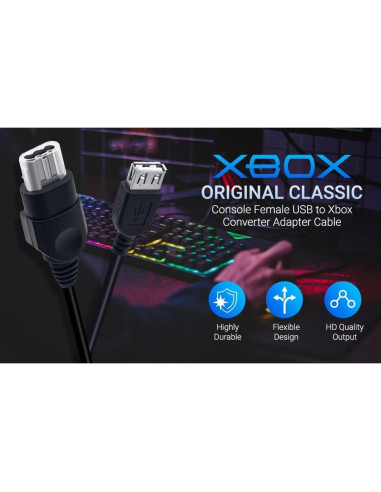 Adaptador USB Femenino Gamer Gear para Xbox Original 1ra Gen