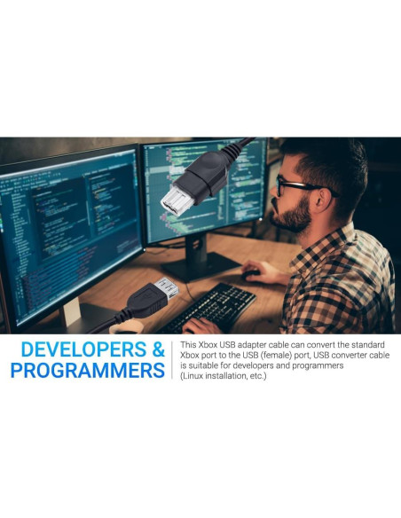 Adaptador USB Femenino Gamer Gear para Xbox Original 1ra Gen