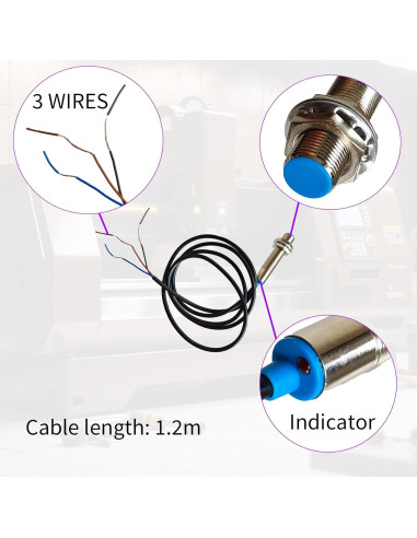 Sensor de Proximidad Hall NPN NJK-5002C 5 Pcs 6-36V DC