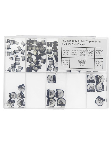 Kit de Capacitores Electrolíticos SMD 35V - 95 Piezas 8 Valores
