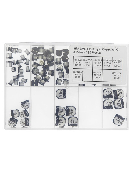 Kit de Capacitores Electrolíticos SMD 35V - 95 Piezas 8 Valores