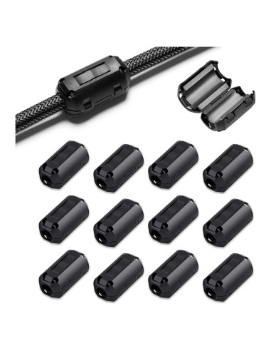Filtro de Ruido EMI RFI Roctee 12 Pcs Núcleo de Ferrita 7mm