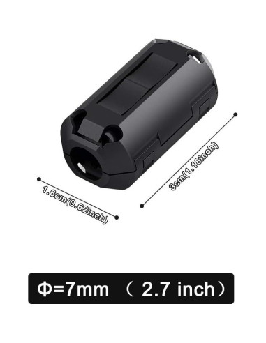 Filtro de Ruido EMI RFI Roctee 12 Pcs Núcleo de Ferrita 7mm