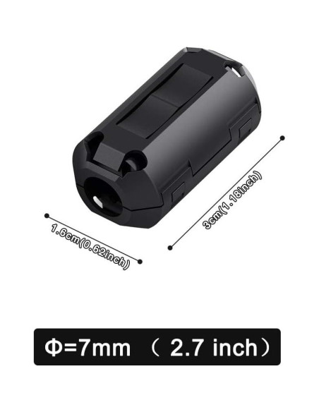 Filtro de Ruido EMI RFI Roctee 12 Pcs Núcleo de Ferrita 7mm