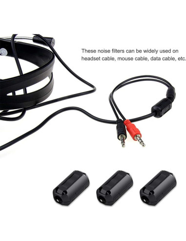 Filtro de Ruido EMI RFI Roctee 12 Pcs Núcleo de Ferrita 7mm