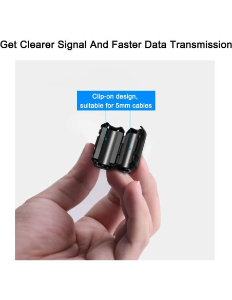 Filtro de Ruido EMI RFI Roctee 12 Pcs Núcleo de Ferrita 7mm