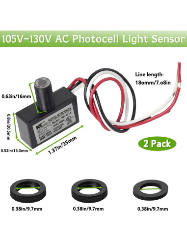 Paquete de 2 Sensores de Luz Fotocélula Stitokg - Impermeables