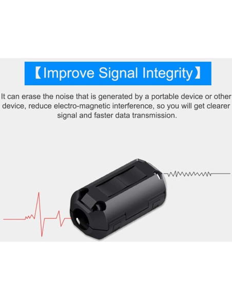 Filtro de Ruido EMI RFI Roctee 12 Pcs Núcleo de Ferrita 7mm