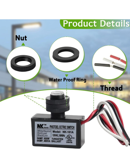Paquete de 2 Sensores de Luz Fotocélula Stitokg - Impermeables