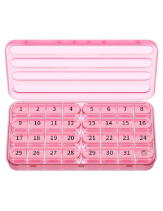 Organizador de Pastillas Mensual Zoksi Rosa 31 Compartimentos
