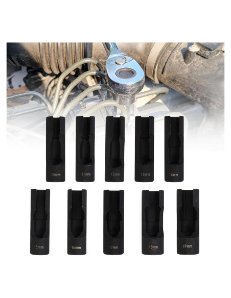 Juego de 10 Enchufes de Tuerca RULLINE 1/2" Acero Mejorado