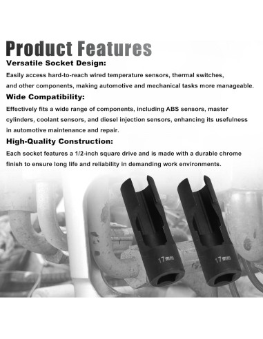 Juego de 10 Enchufes de Tuerca RULLINE 1/2" Acero Mejorado