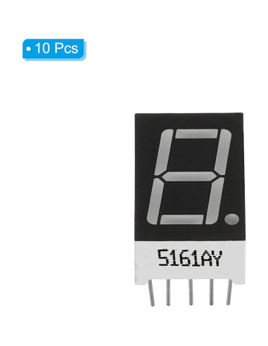Tubo Digital LED Amarillo PATIKIL 10 Piezas 1 Bit 2.1V
