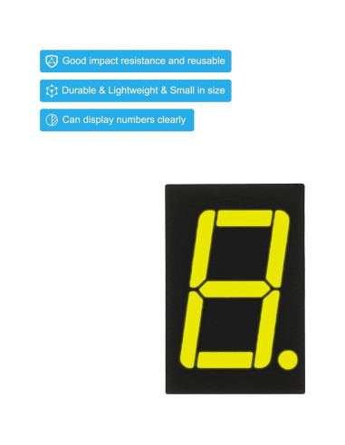 Tubo Digital LED Amarillo PATIKIL 10 Piezas 1 Bit 2.1V