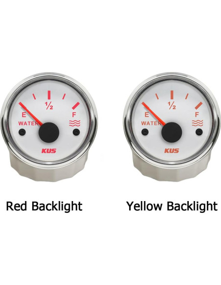 Medidor de Nivel de Agua KUS 52mm 12V/24V IP67 Retroiluminado