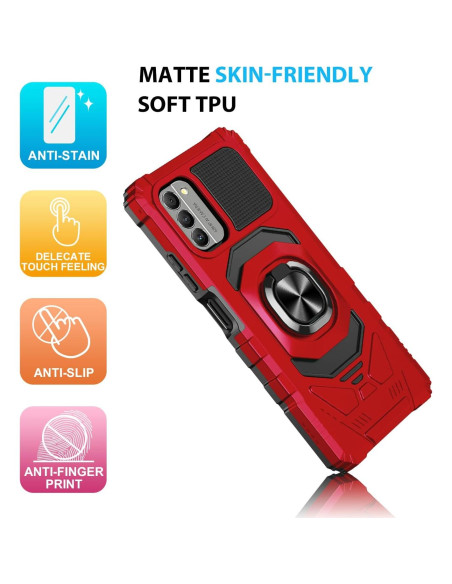 Funda TJS para Nokia G310 5G con Protector de Pantalla Rojo