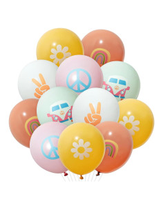 Globos Retro Psicodélicos ANGOLIO 50 Pcs 12 cm para Fiesta