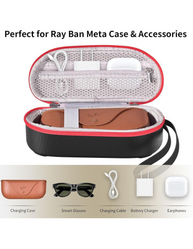 Funda de Transporte LUOKE para Gafas Ray-Ban Meta - Negro