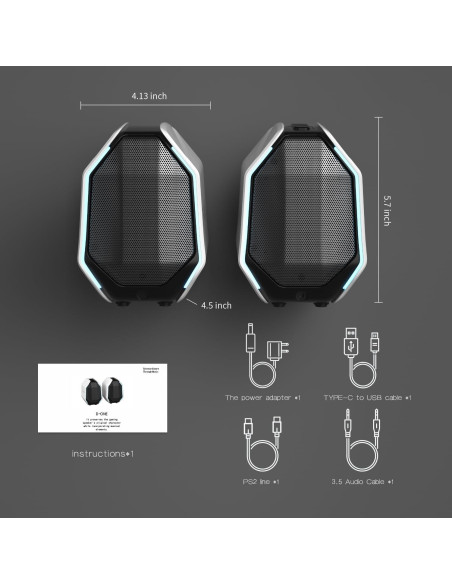 Altavoces D-ONE 30W Gaming Bluetooth RGB para PC y Laptop