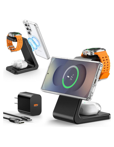 Cargador Inalámbrico Magnético 3 en 1 Meifigno para Samsung