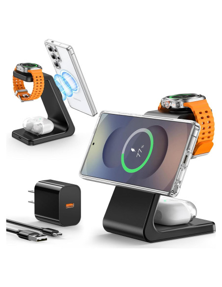 Cargador Inalámbrico Magnético 3 en 1 Meifigno para Samsung