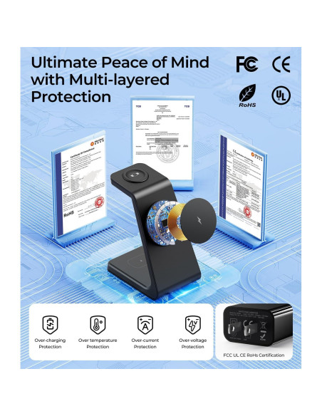 Cargador Inalámbrico Magnético 3 en 1 Meifigno para Samsung