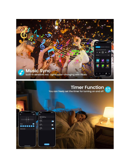 Cadena de Luces LED RGB 300 LED 33.2m Control Remoto APP