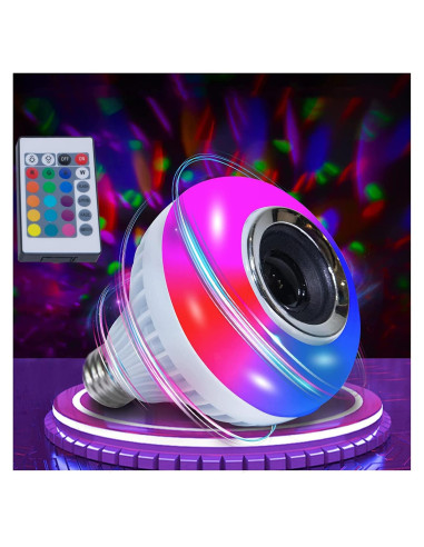 Bombilla Inteligente AIDENOEY con Altavoz Bluetooth 12W RGB