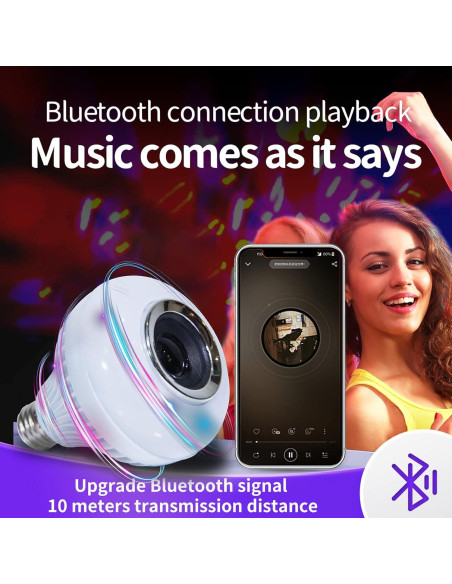 Bombilla Inteligente AIDENOEY con Altavoz Bluetooth 12W RGB