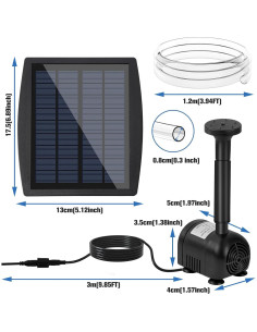 Bomba de Fuente Solar Ddcafor 2.5W para Jardín y Baños de Aves 2
