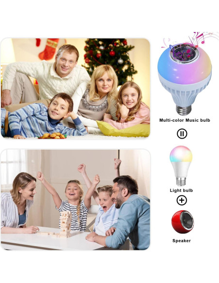 Bombilla Inteligente AIDENOEY con Altavoz Bluetooth 12W RGB