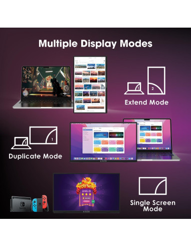 Monitor Portátil Kado 15.6" FHD 1080p IPS HDMI USB-C