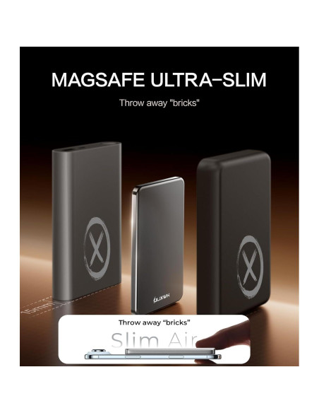Cargador Portátil Magsafe ULiXWH 5000mAh Carga Rápida Gris