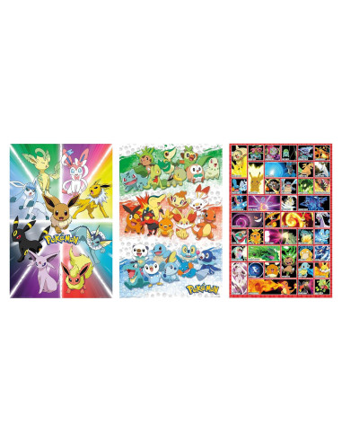 Conjunto de Pósters de Anime Pokémon 3 Piezas 91x61 cm