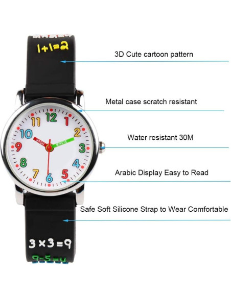 Reloj Infantil Venhoo 3D Cartoon Silicona Impermeable 3-10 Años