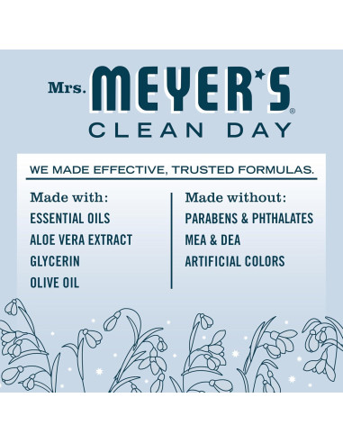 Recarga Jabón Líquido para Manos Mrs. Meyer's Copo de Nieve 980ml