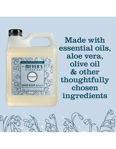Recarga Jabón Líquido para Manos Mrs. Meyer's Copo de Nieve 980ml