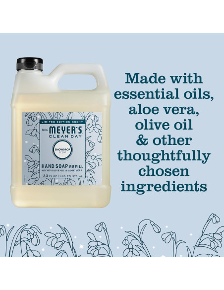 Recarga Jabón Líquido para Manos Mrs. Meyer's Copo de Nieve 980ml