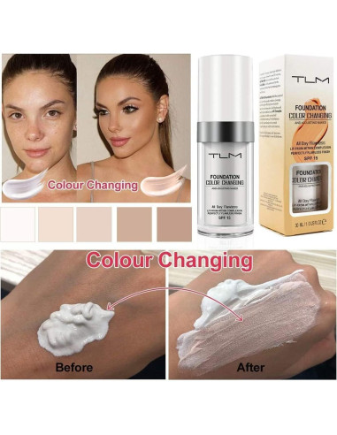 Base de Maquillaje TLM Hidratante 30 ml - Cambia de Color SPF15