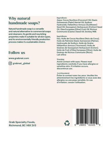 Paquete de 4 Jabones de Leche de Burra 100g - Natural y Hecho a Mano