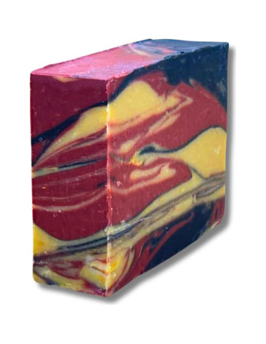 Jabón Natural Exfoliante Dapper Yankee Engine 9 para Hombres - Grano Medio, Aroma Barbería