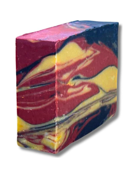 Jabón Natural Exfoliante Dapper Yankee Engine 9 para Hombres - Grano Medio, Aroma Barbería