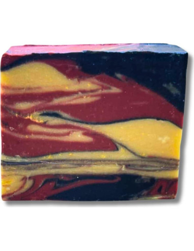 Jabón Natural Exfoliante Dapper Yankee Engine 9 para Hombres - Grano Medio, Aroma Barbería