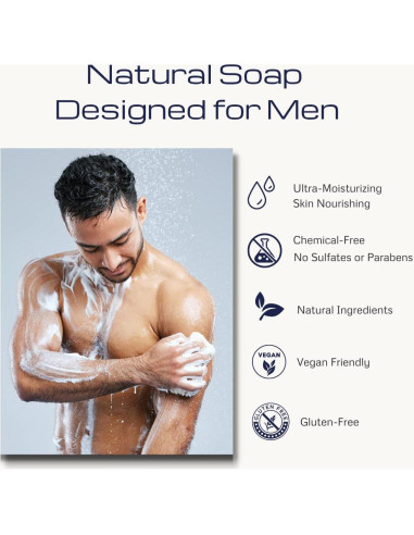 Jabón Natural Exfoliante Dapper Yankee Engine 9 para Hombres - Grano Medio, Aroma Barbería