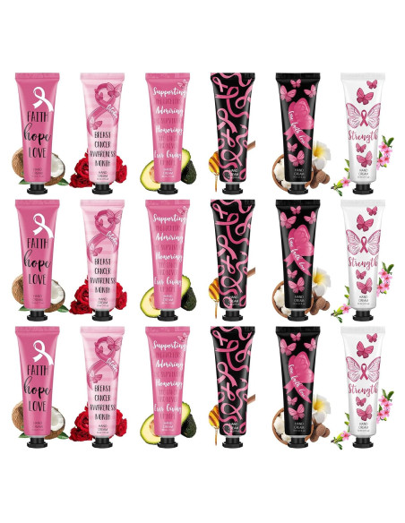 Conjunto de Regalo de Cáncer de Mama 24 Pcs Crema de Manos 30ml