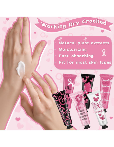 Conjunto de Regalo de Cáncer de Mama 24 Pcs Crema de Manos 30ml