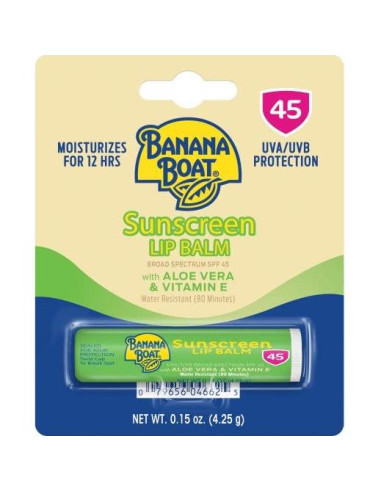 Bálsamo Labial Solar Banana Boat Aloe Vera SPF 45 - 6 Unidades